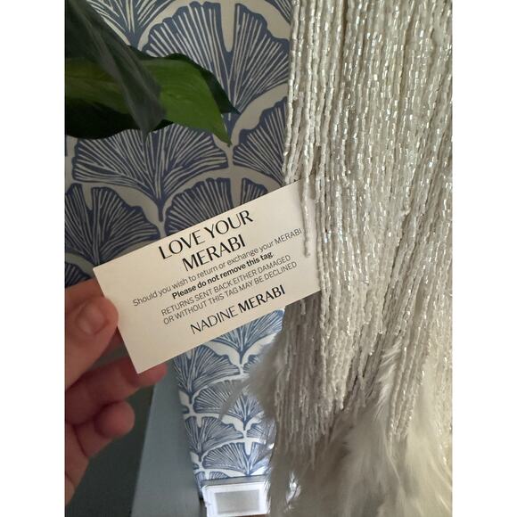 NWT Nadine Merabi Sara White Fully Beaded Skirt Sz. XXL - Picture 10 of 15